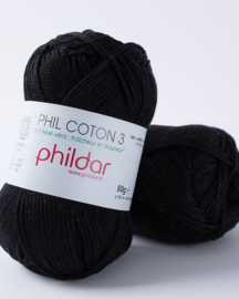 Phildar coton 3 Noir