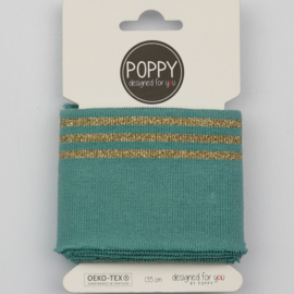 Poppy Boord  LUREX - 7CM Mint / goud 6373-03