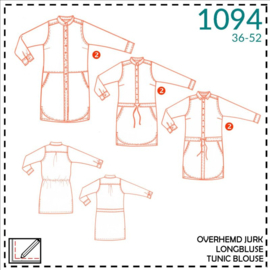 IT'S A FITS PATTERN overhemd jurk - tuniek (1094)