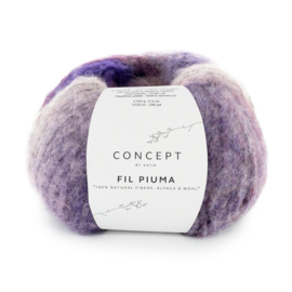 Katia Concept Piuma 303 - Paars-Kauwgom roze