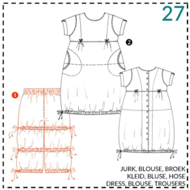 Patroon ABACADABRA Klassiek jurk met kapmouw (027)