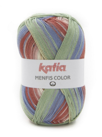 Katia Menfis Color 114 - Beige-Groenblauw-Rood