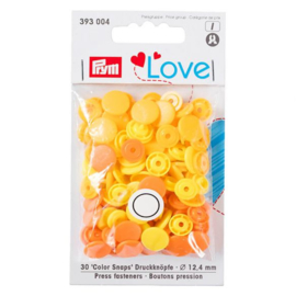 PRYM LOVE DRUKKNOPEN 12,4MM GEEL