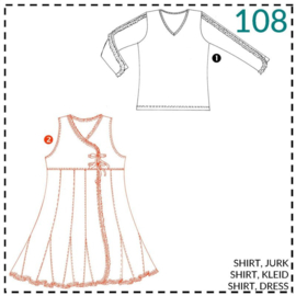 Patroon ABACADABRA Mouwloze jurk met overslag (0108)