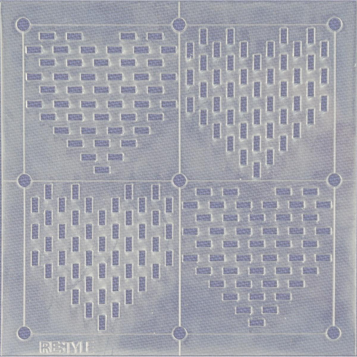ReStyle Sashiko sjabloon harten patroon maat 10 x 10 cm -