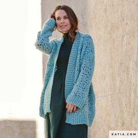 LANGE JAS IN GRANNY SQUARES MET ALPACA SILVER
