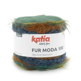 Katia Fur Moda 100 /301 - Kaki-Citroengeel-Eend blauw