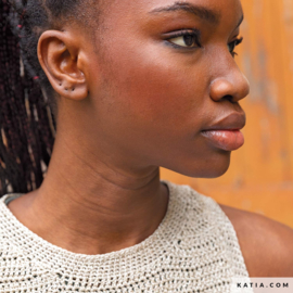 KATIA DAMES TOP GEHAAKT IN METALLIC GAREN GATSBY