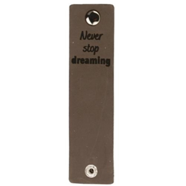 Durable 020.1217 Leren Label Never Stop Dreaming 12x3cm - Kleur 003