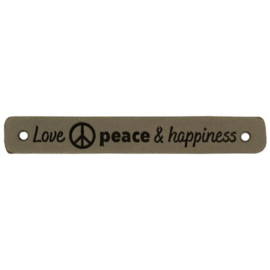 Durable 020.1193 Leren Label Love Peace & Happiness 7 x 1 cm - Kleur 002