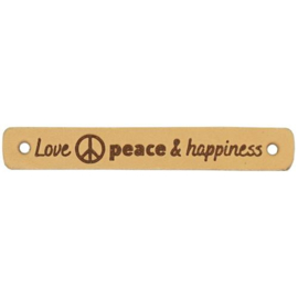 Durable 020.1193 Leren Label Love Peace & Happiness 7 x 1 cm - Kleur 001