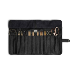 MUUD Bea. Handgemaakt leren etui voor breinaalden O25xO49OxØC10cm - kleur black