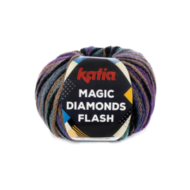 Katia Magic Diamonds Flash 100 - Beige-Zwart-Lila-Groen