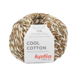 Katia Cool Cotton 84 - Kaki-Kauwgom roze-Roest bruin