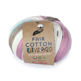 Katia Fair Cotton Diverso 403 - Paars-Kauwgom roze-Olieverf