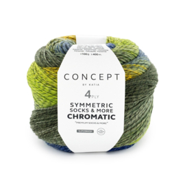 Katia Concept SYMMETRIC SOCKS & MORE - CHROMATIC 200 - Groen-Geel-Blauw