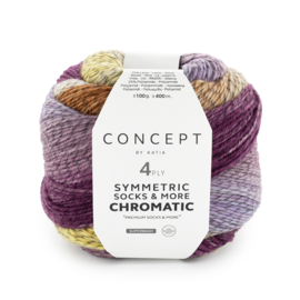 Katia Concept SYMMETRIC SOCKS & MORE - CHROMATIC 203 - Paars-Geel-Camel