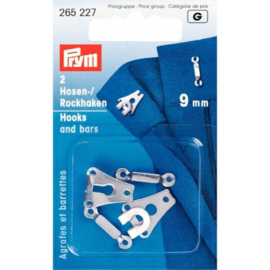 PRYM 265227 BROEK- EN ROKHAKEN MET STAVEN 9MM ZILVER