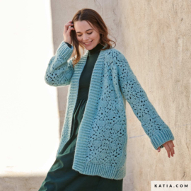 LANGE JAS IN GRANNY SQUARES MET ALPACA SILVER