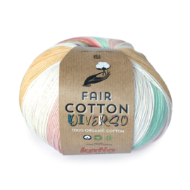 Katia Fair Cotton Diverso 405 - Groen-Kauwgom roze-Bruin