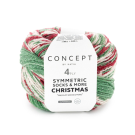 Katia Concept SYMMETRIC SOCKS & MORE - CHRISTMAS 102 - Groen-Rood-Wit