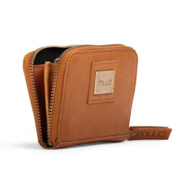MUUD Daisy. Handgemaakt leren portemonnee 8x12.5x2cm - kleur WHISKY