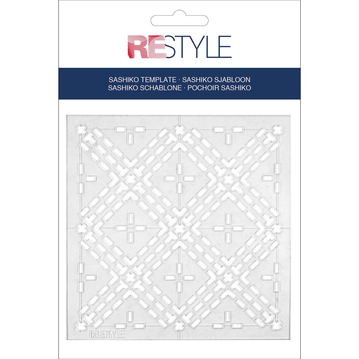 ReStyle Sashiko sjabloon ruiten patroon maat 10 x 10 cm -