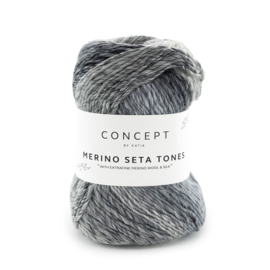 Katia Concept Merino Seta Tones 107 - Grijs-Ecru-Donker grijs