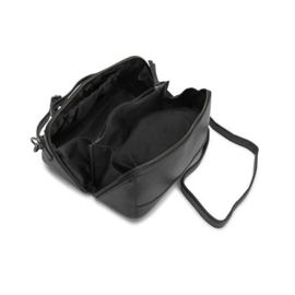 MUUD Cleo. Handgemaakt leren schouder tas 23 x 13 x 11 cm - kleur black