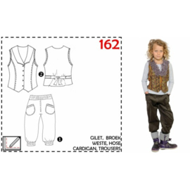 Patroon ABACADABRA Lang gilet met kraag (0162)