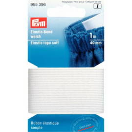 PRYM BAND ELASTIEK ZACHT 40MM WIT