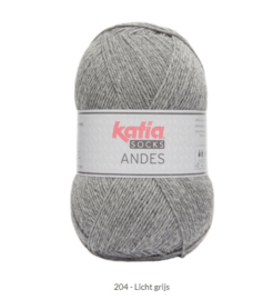 Katia Andes Socks 204 Licht grijs