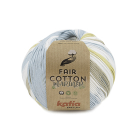 Katia Fair Cotton Mariner 201 - Hemelsblauw-Bleekbruin-Citroengeel-Wit
