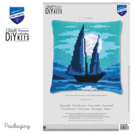 KRUISSTEEKKUSSEN KIT ZEILBOOT IN BLAUW MAANLICHT