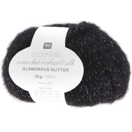 Rico Design Essentials Super Kid Mohair Loves Silk Glamorous Glitter black