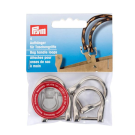 PRYM 615130 HANDVATLUSSEN VOOR HANDTAS 18MM ZILVER