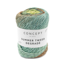 Katia Concept Summer Tweed Degradé 104 - Turquoise-Groen-Bruin