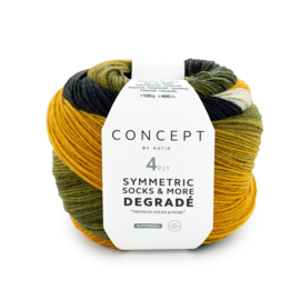 Katia Concept SYMMETRIC SOCKS & MORE - Degrade 54 - Mosterd-Zwart