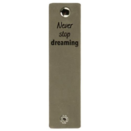 Durable 020.1217 Leren Label Never Stop Dreaming 12x3cm - Kleur 002