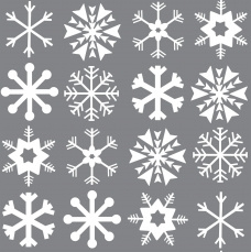 S11 - Stof van pluche of sweater Xmas Snowflakes