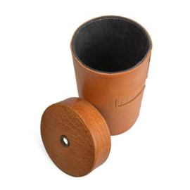 MUUD Mountain. Handgemaakt leren koker voor het opbergen van kleine accessoires of breinaalden 17x10.5x9.5cm - kleur WHISKY