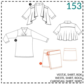 Patroon ABACADABRA Shirt met openstaande hals (0153)