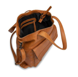 MUUD Arendal. Handgemaakt leren tas voor handwerkprojecten 35x34cm - kleur WHISKY