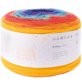 Rico Creative Wool Dégradé Super6 013 regenboog