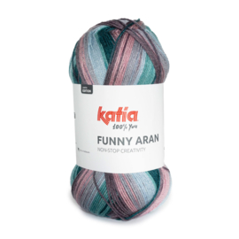 Katia Funny Aran 303 - Kauwgom roze-Blauw-Olieverf