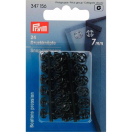 PRYM 347156 AANNAAIDRUKKNOOP KUNSTSTOF ROND 7MM ZWART