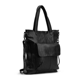 MUUD Arendal. Handgemaakt leren tas voor handwerkprojecten 35x34cm - kleur black