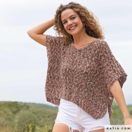 KATIA RECHTHOEKIGE PONCHO MET V-HALS COOL COTTON