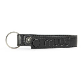 MUUD Dex. Handgemaakt leren sleutelhanger 10x2cm - kleur black