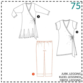 Patroon ABACADABRA  Legging broekje met brede band (0075)